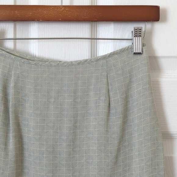 Petite Sophisticate 90's Vintage Funky Silk High Waisted Straight Midi Skirt 2 - Picture 3 of 12